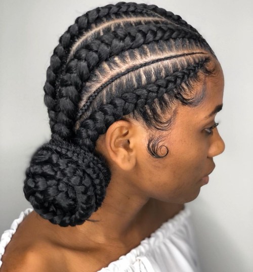 Ghana Braids in a Bun
