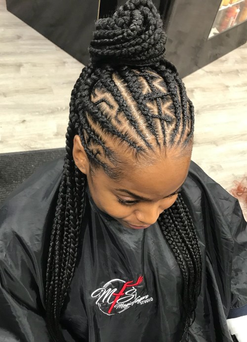 Half Box Braids, Half Cornrows