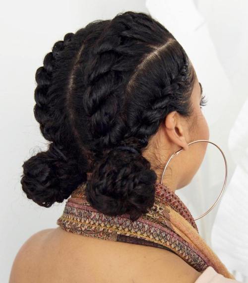 Jumbo Twists with Low Buns Updo