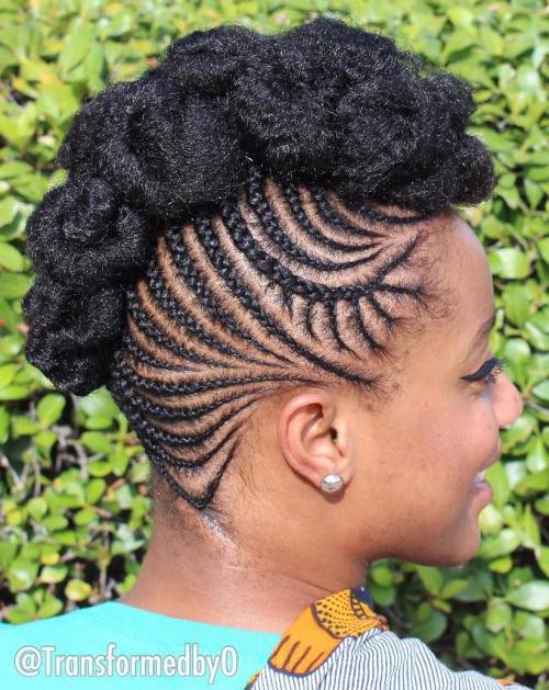 Cornrow Braids into a Faux Hawk