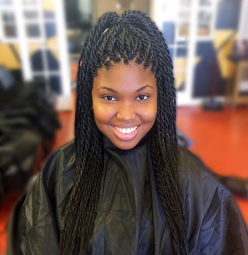 Medium Rope Twists in a Half-Up Ponytail