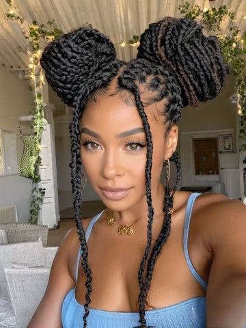Braided Bun with Faux Locs