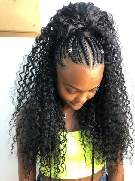 Stitch Braids With Curly Ponytail (Variation)