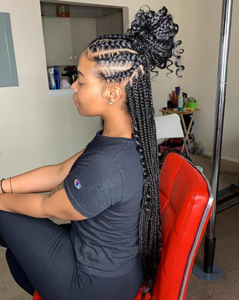 Feed In Braids Half Up Half Down (Variation)