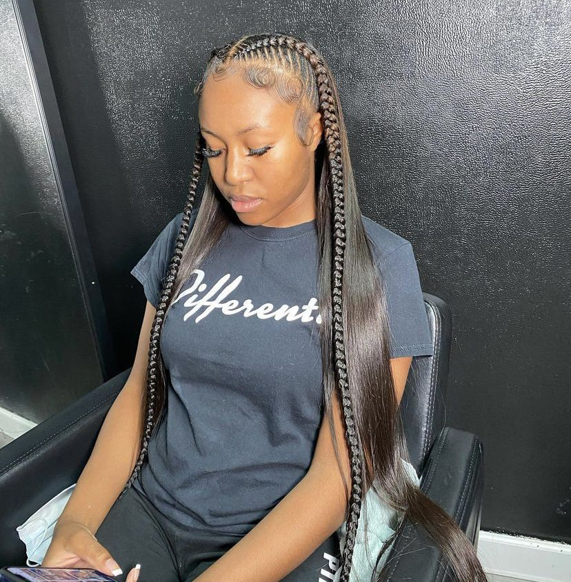 Two Braids Half Up Half Down