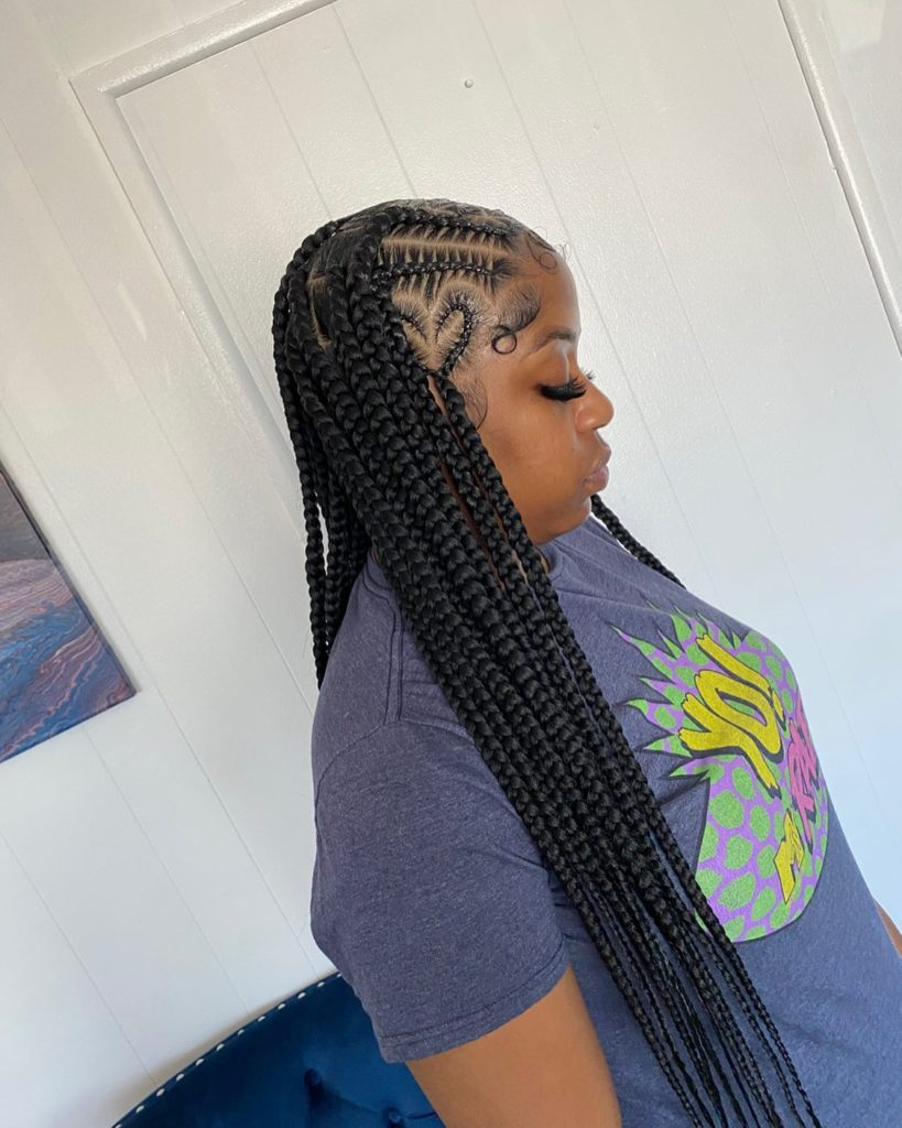 Black Half Up Half Down Braids