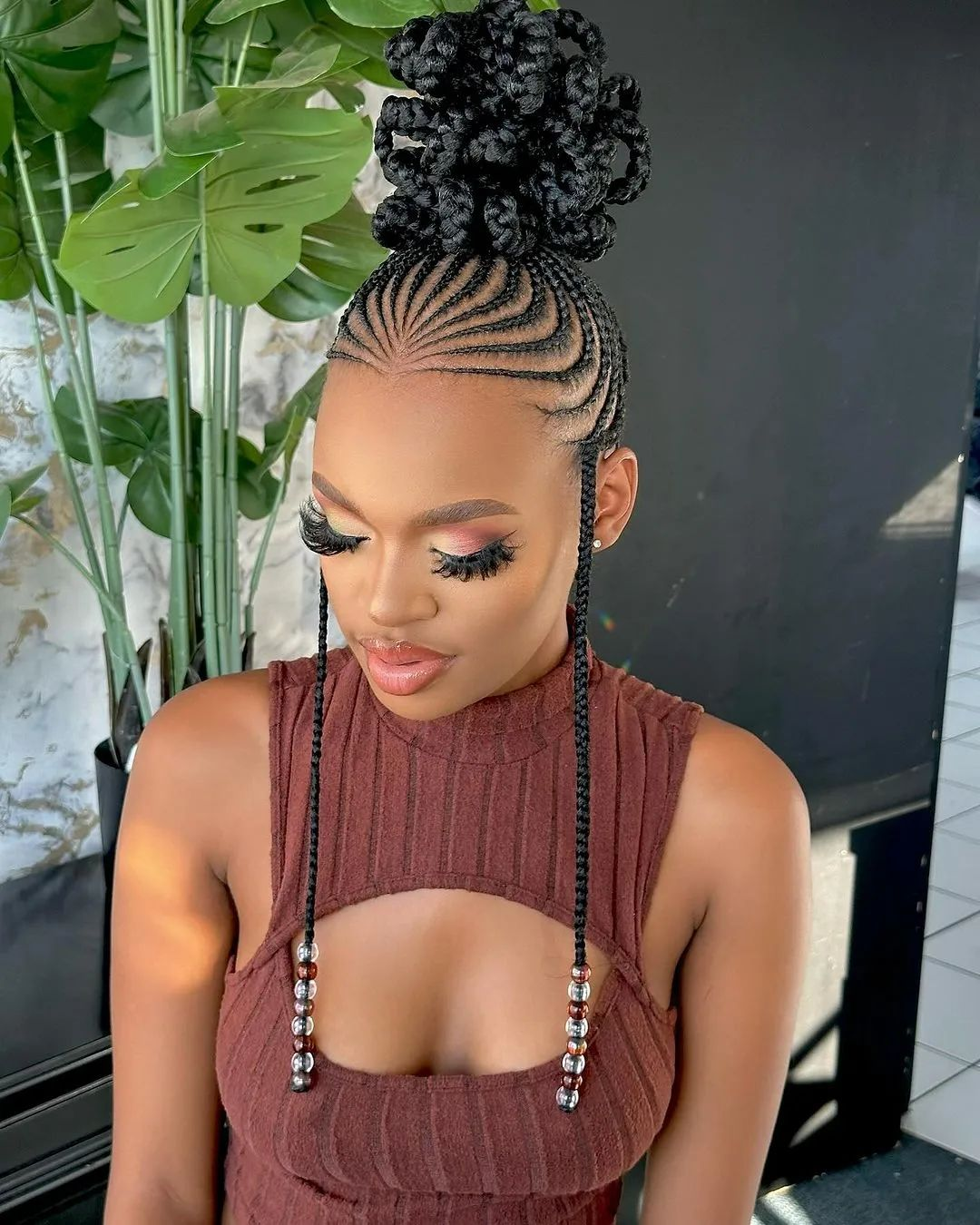 Cornrow Braided Bun