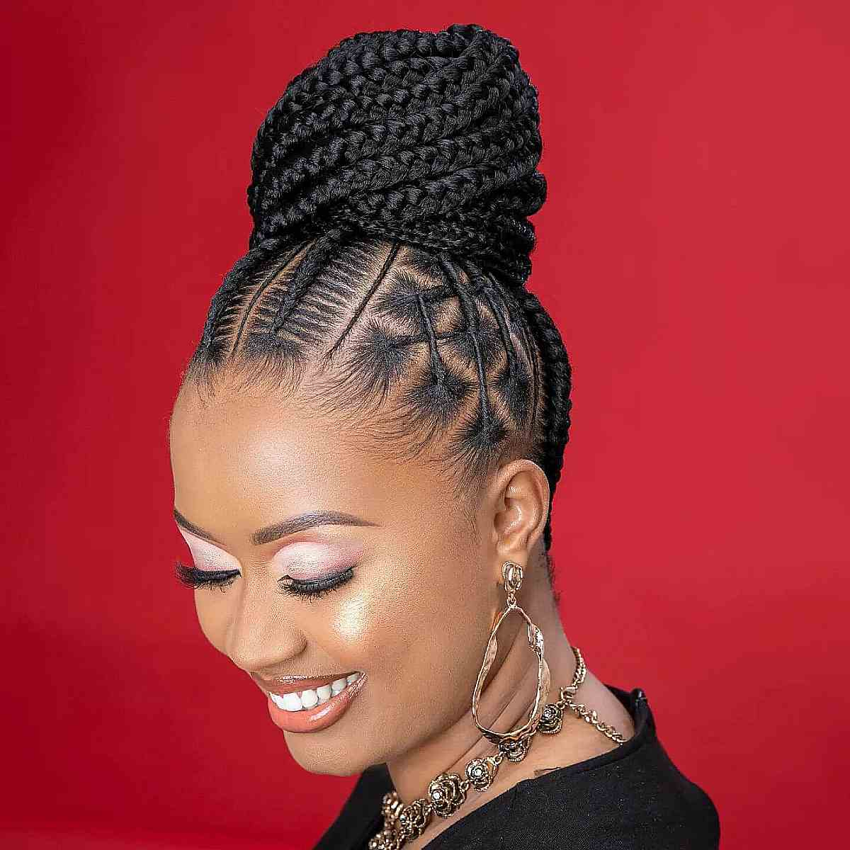 Protective Cornrow Updo